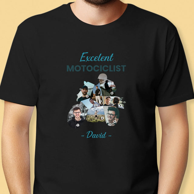 Formă Din Fotografii: Motociclist Excelent - Tricou Pentru Bărbați