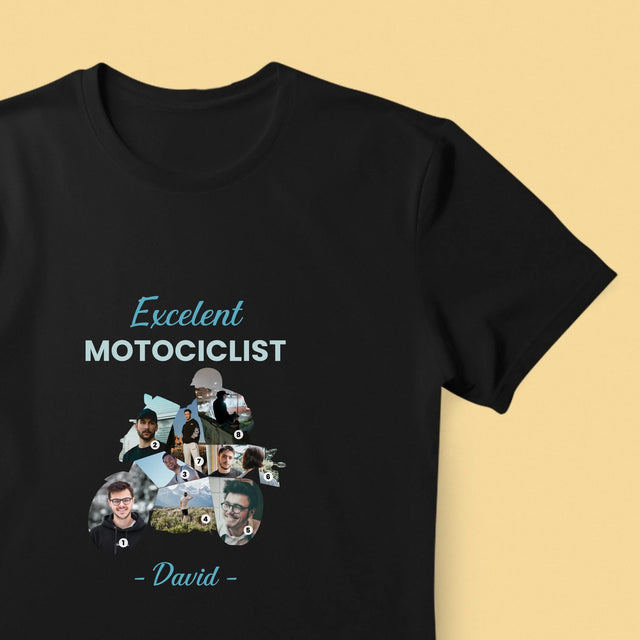 Formă Din Fotografii: Motociclist Excelent - Tricou Pentru Bărbați