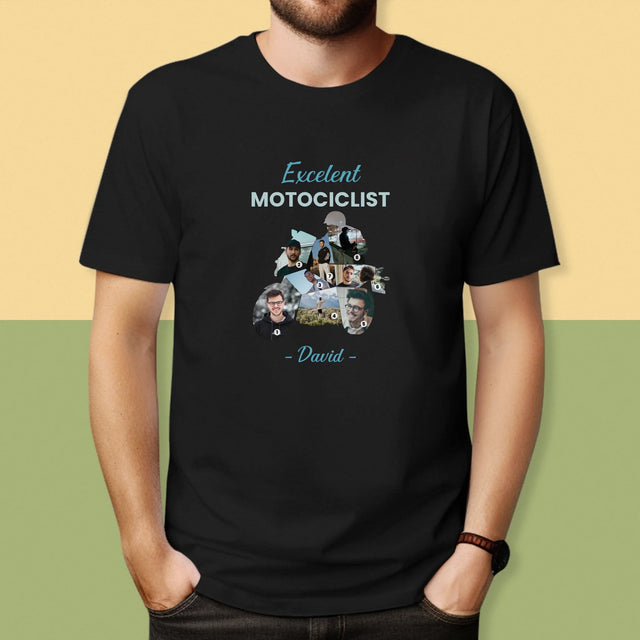Formă Din Fotografii: Motociclist Excelent - Tricou Pentru Bărbați