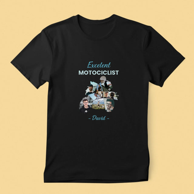 Formă Din Fotografii: Motociclist Excelent - Tricou Pentru Bărbați
