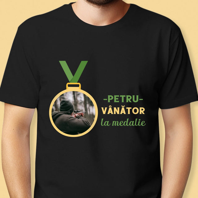 Fotografie Si Semnătură: Vânător La Medalie - Tricou Pentru Bărbați