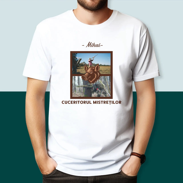 Colaj De Fotografii: Cuceritorul Mistreților - Tricou Pentru Bărbați