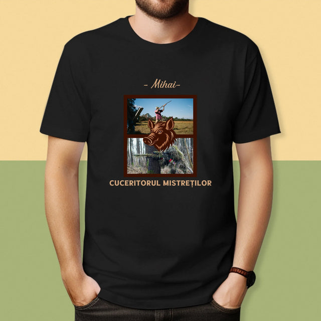 Colaj De Fotografii: Cuceritorul Mistreților - Tricou Pentru Bărbați