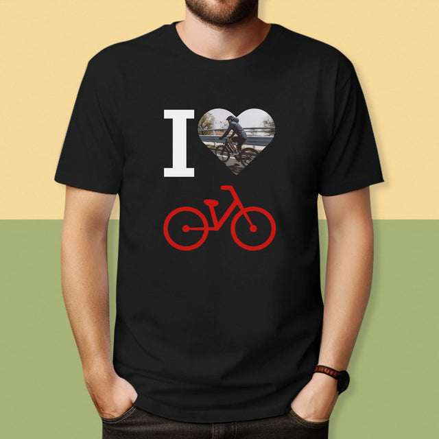 Fotografie Si Semnătură: I Love Bicicletă - Tricou Pentru Bărbați