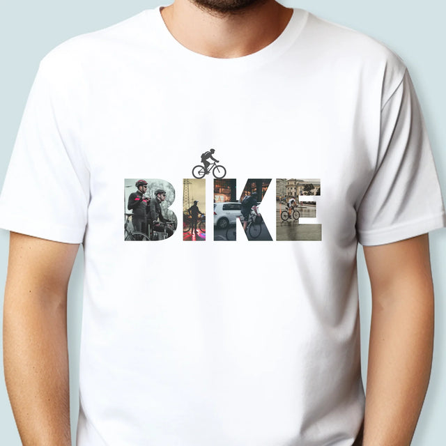 Cuvânt Din Fotografii: Bike - Tricou Pentru Bărbați