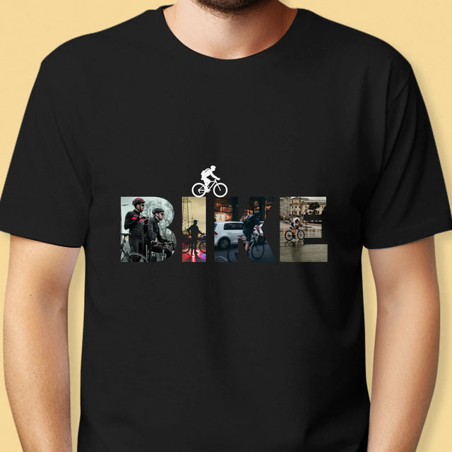 Cuvânt Din Fotografii: Bike - Tricou Pentru Bărbați