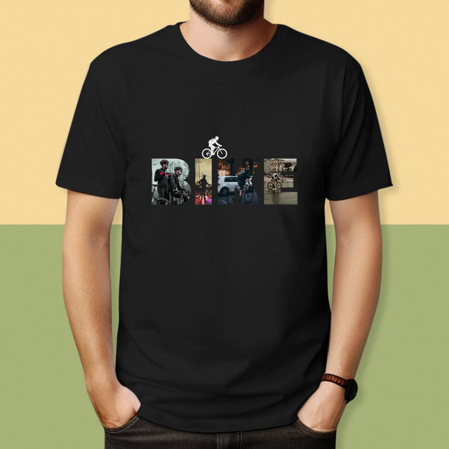Cuvânt Din Fotografii: Bike - Tricou Pentru Bărbați