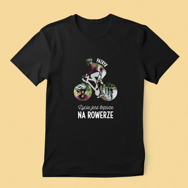 Formă Din Fotografii: Viața E Mai Bună Cu Bicicleta - Tricou Pentru Bărbați
