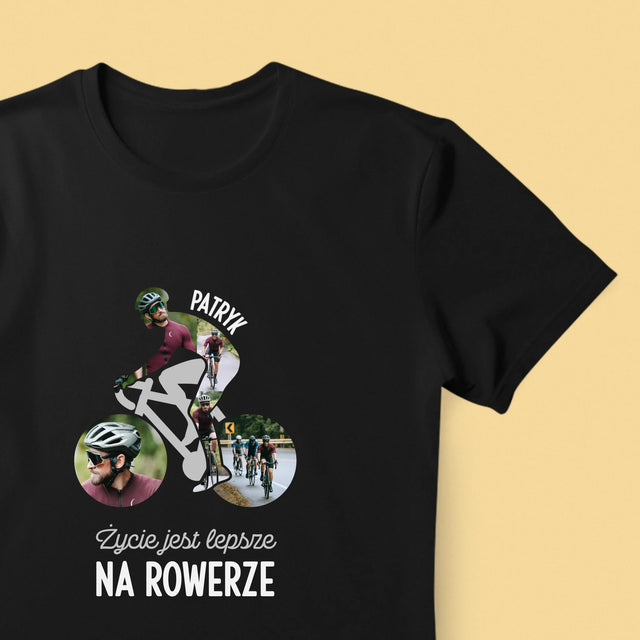 Formă Din Fotografii: Viața E Mai Bună Cu Bicicleta - Tricou Pentru Bărbați