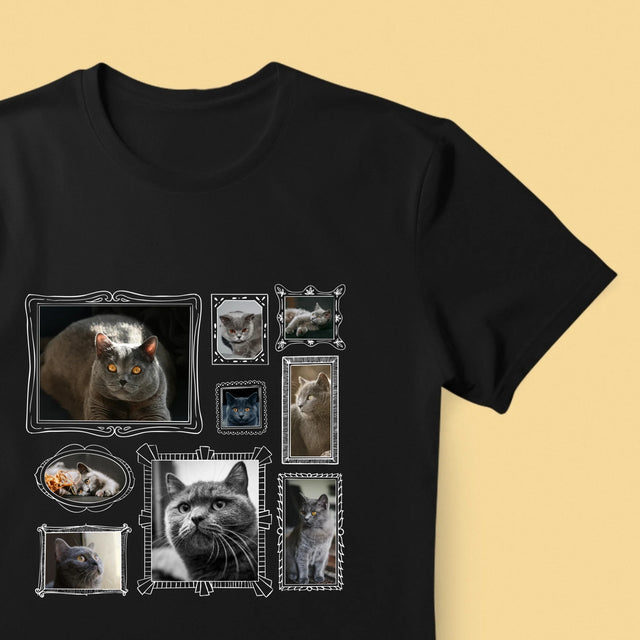 Colaj De Fotografii: Perete Galereia Cu Pisic - Tricou Pentru Bărbați