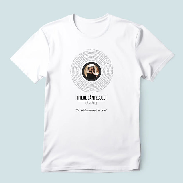 Fotografie Si Semnătură: Textul Cântecului Pe Disc - Tricou Pentru Bărbați