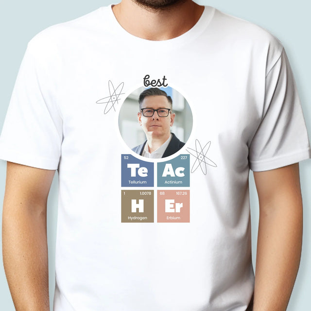 Fotografie Si Semnătură: Teacher Elemente Chimice - Tricou Pentru Bărbați