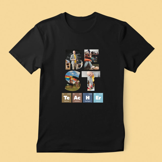 Cuvânt Din Fotografii: Best Teacher Elemente Chimice - Tricou Pentru Bărbați