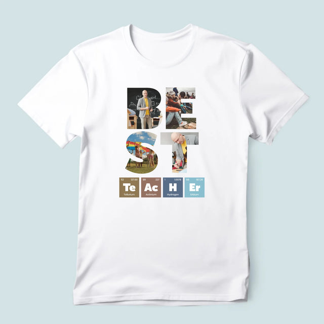 Cuvânt Din Fotografii: Best Teacher Elemente Chimice - Tricou Pentru Bărbați
