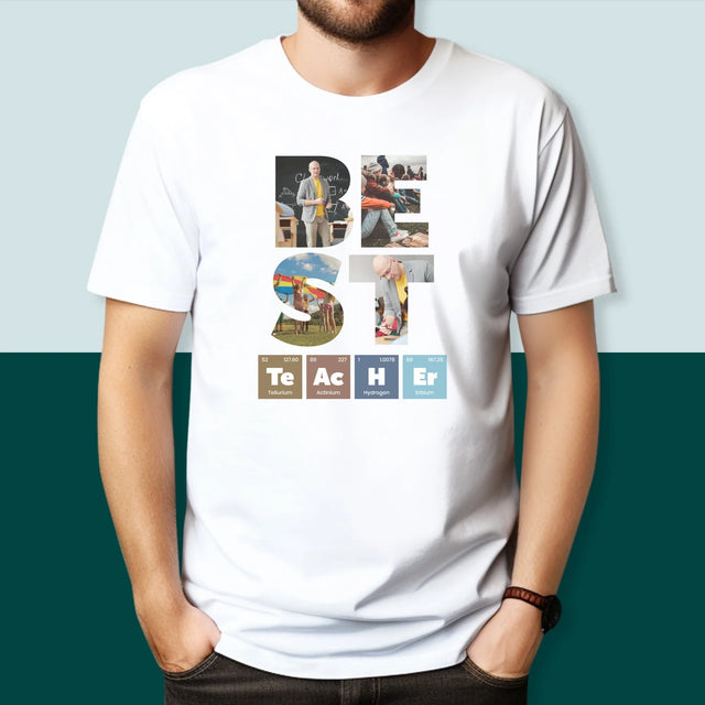 Cuvânt Din Fotografii: Best Teacher Elemente Chimice - Tricou Pentru Bărbați