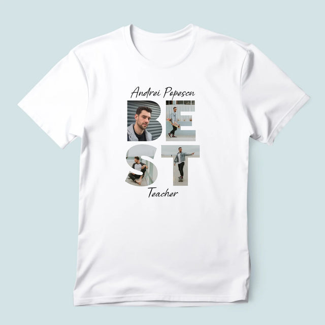 Cuvânt Din Fotografii: Best Teacher - Tricou Pentru Bărbați