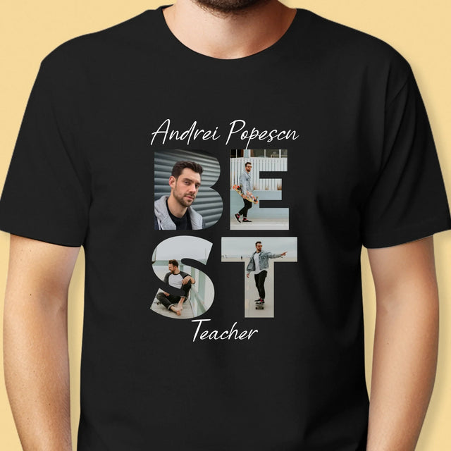 Cuvânt Din Fotografii: Best Teacher - Tricou Pentru Bărbați