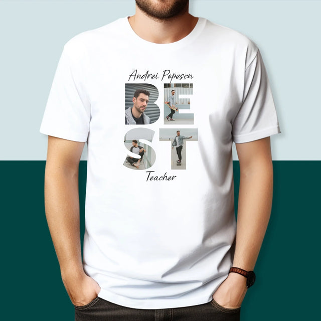 Cuvânt Din Fotografii: Best Teacher - Tricou Pentru Bărbați