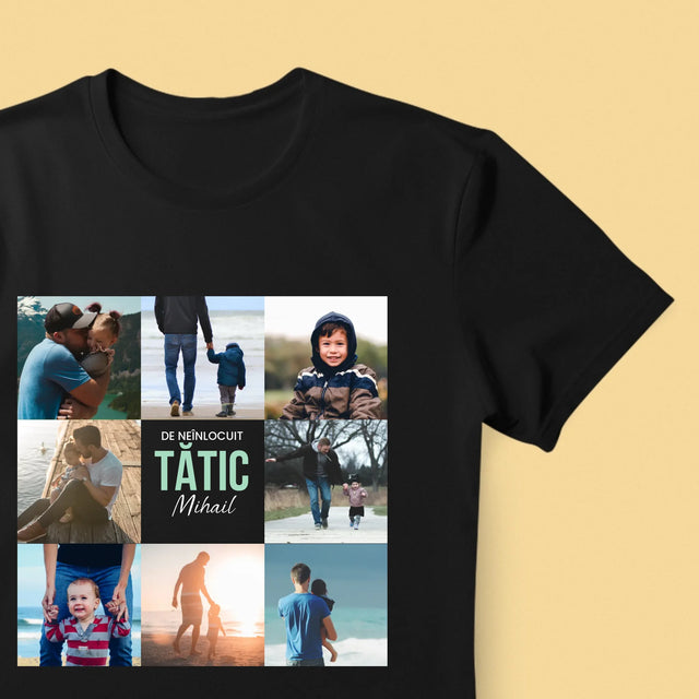 Colaj De Fotografii: Tată De Neînlocuit - Tricou Pentru Bărbați