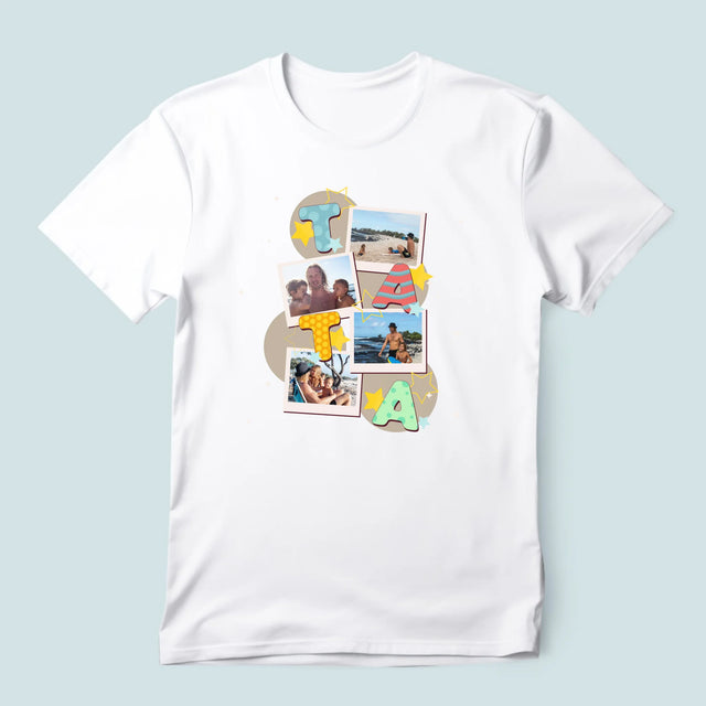 Colaj De Fotografii: Litere Tată - Tricou Pentru Bărbați