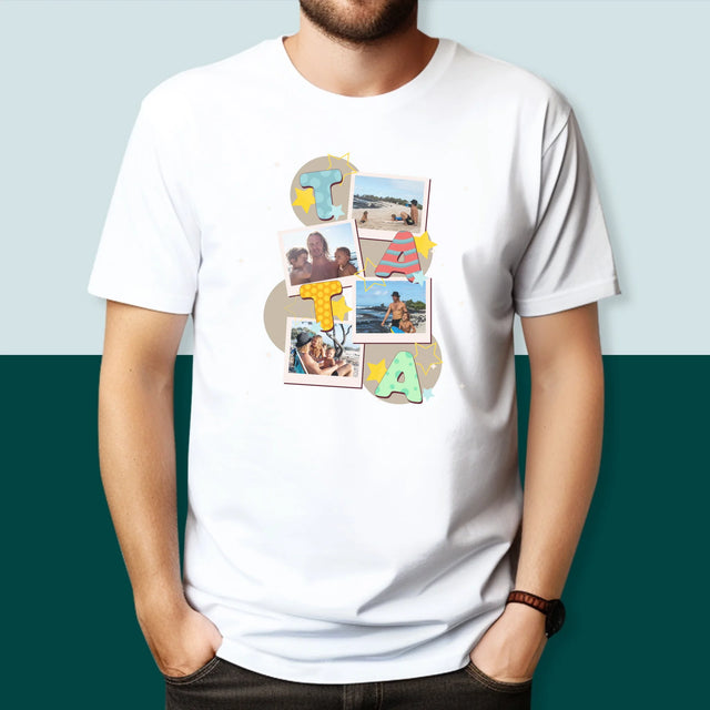 Colaj De Fotografii: Litere Tată - Tricou Pentru Bărbați