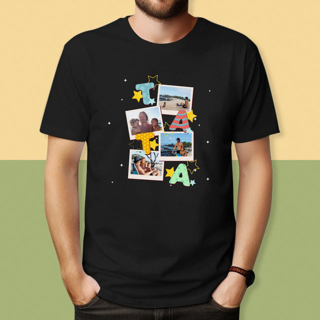 Colaj De Fotografii: Litere Tată - Tricou Pentru Bărbați