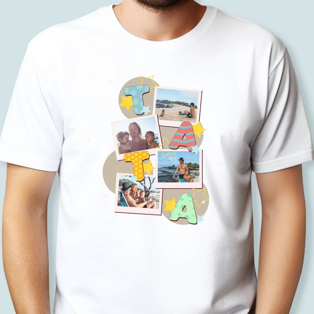 Colaj De Fotografii: Litere Tată - Tricou Pentru Bărbați
