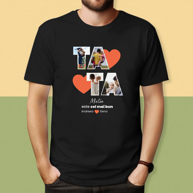 Colaj De Fotografii: Tata Este Cel Mai Bun - Tricou Pentru Bărbați