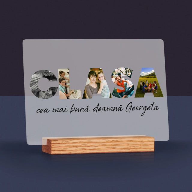 Cuvânt Din Fotografii: Clasa - Imprimare Pe Sticlă Acrilică (Horizontală)