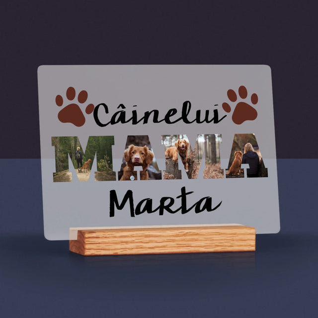 Cuvânt Din Fotografii: Mama Câinelui Din Fotografiile Tale - Imprimare Pe Sticlă Acrilică (Horizontală)
