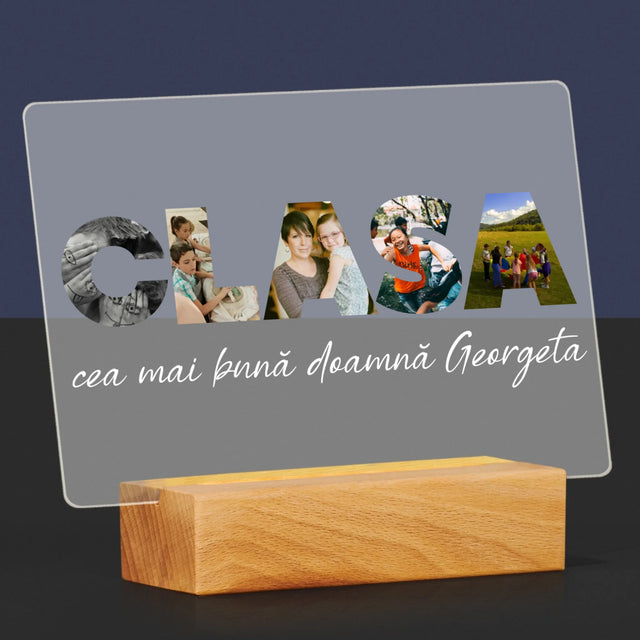 Cuvânt Din Fotografii: Clasa - Imprimare Pe Sticlă Acrilică (Horizontală)