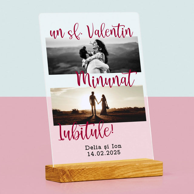 Colaj De Fotografii: Un Sf. Valentin Minunat - Imprimare Pe Sticlă Acrilică (Verticală)