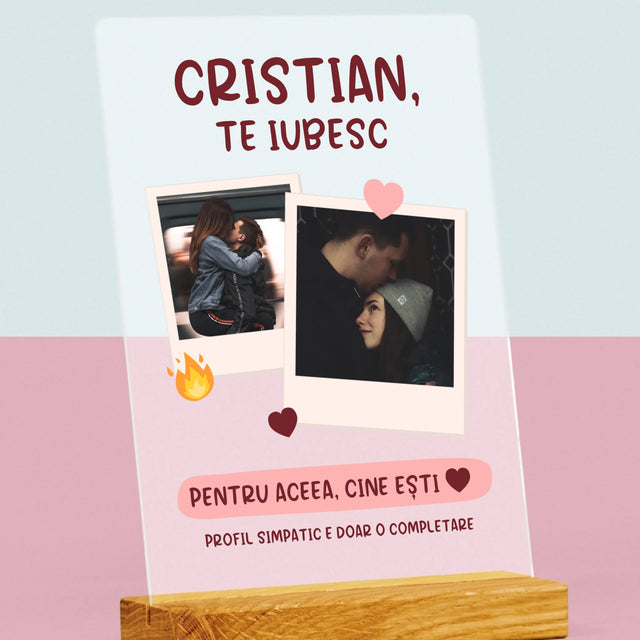 Colaj De Fotografii: Te Iubesc Pentru Aceea, Cine Ești - Imprimare Pe Sticlă Acrilică (Verticală)