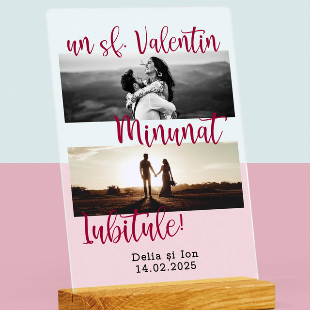 Colaj De Fotografii: Un Sf. Valentin Minunat - Imprimare Pe Sticlă Acrilică (Verticală)
