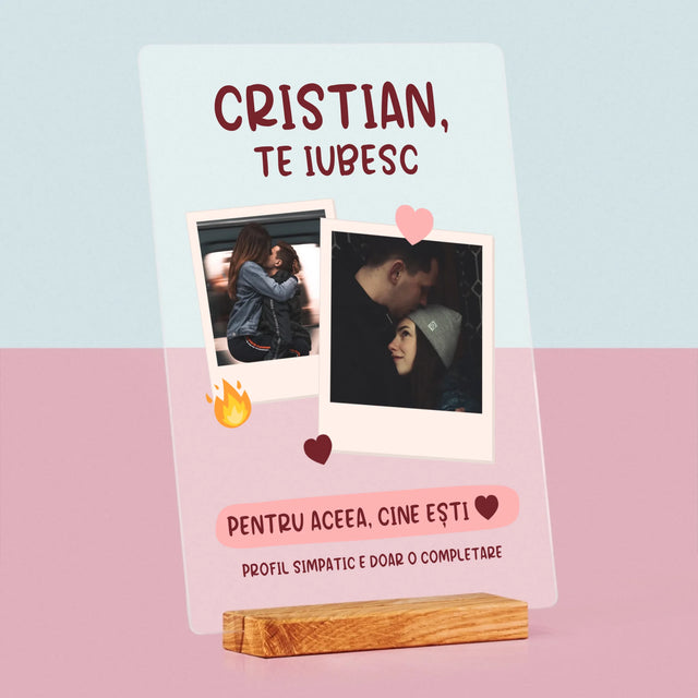Colaj De Fotografii: Te Iubesc Pentru Aceea, Cine Ești - Imprimare Pe Sticlă Acrilică (Verticală)