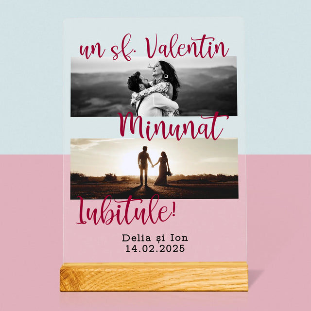 Colaj De Fotografii: Un Sf. Valentin Minunat - Imprimare Pe Sticlă Acrilică (Verticală)