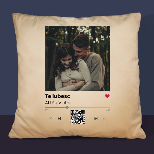 Fotografie Si Semnătură: Spotify Cu Cod Qr - Pernă (Cu Fotografie)