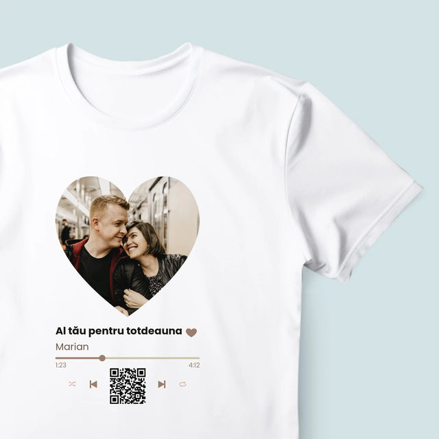 Fotografie Si Semnătură: Cântecul Nostru Inimă Cod Qr - Tricou Pentru Bărbați