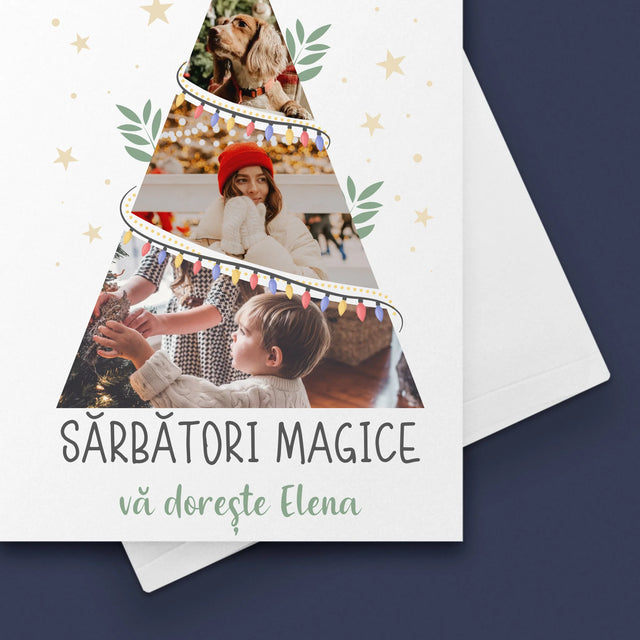 Colaj De Fotografii: Sărbători Magice Brad - Card Cu Felicitări