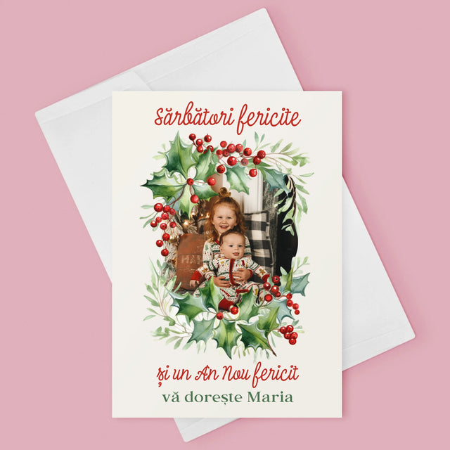 Fotografie Si Semnătură: Decorațiune De Crăciun - Card Cu Felicitări