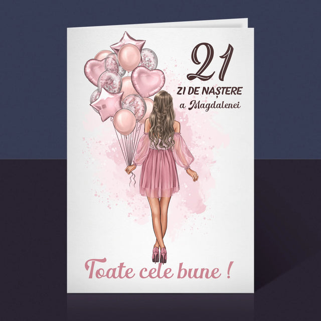 Creator De Personaj: Ziua De Naștere Baloane - Card Cu Felicitări