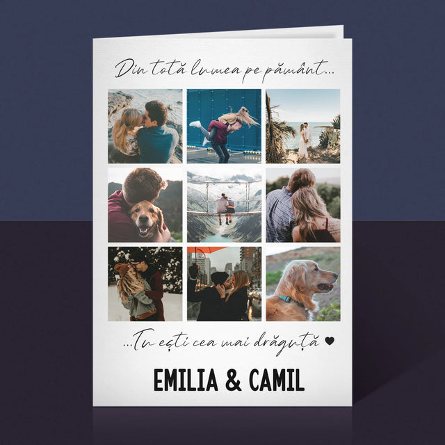 Colaj De Fotografii: Din Totă Lumea Pe Pământ - Card Cu Felicitări