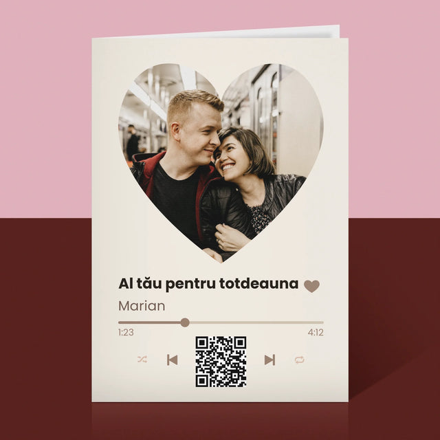 Fotografie Si Semnătură: Cântecul Nostru Inimă Cod Qr - Card Cu Felicitări