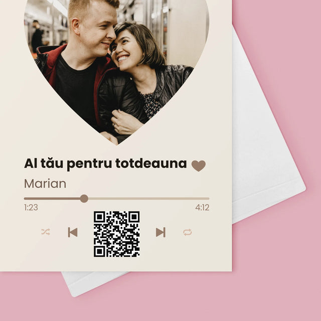 Fotografie Si Semnătură: Cântecul Nostru Inimă Cod Qr - Card Cu Felicitări