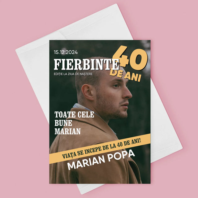 Copertă Derevistă: Fierbinte La 40 De Ani - Card Cu Felicitări