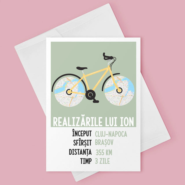 Harta Oraș: Realizările Biciclistului - Card Cu Felicitări