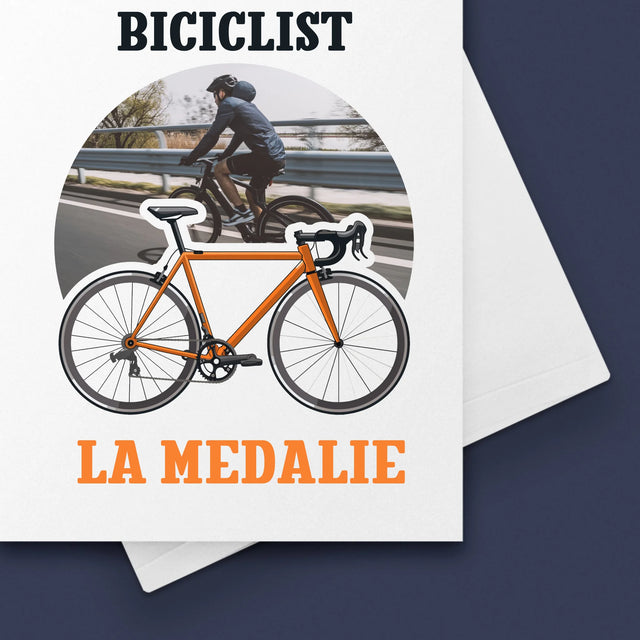 Fotografie Si Semnătură: Biciclist La Medalie - Card Cu Felicitări