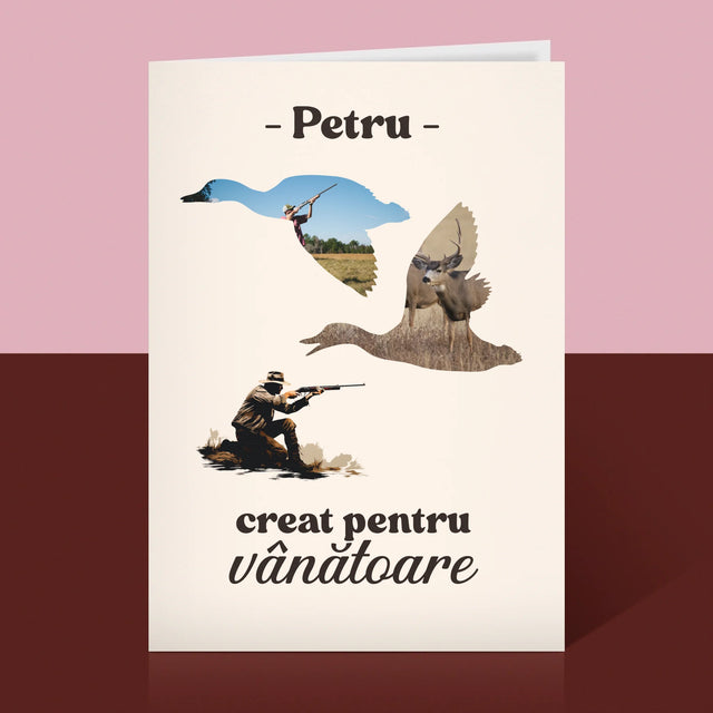 Formă Din Fotografii: Creat Pentru Vânătoare - Card Cu Felicitări
