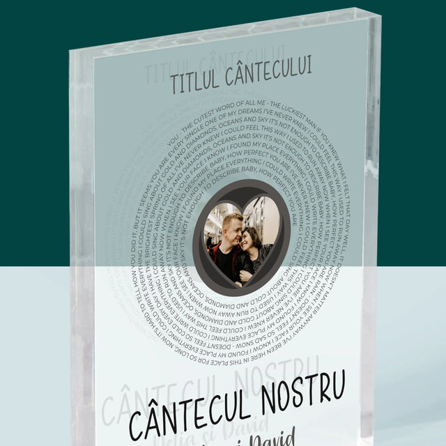 Fotografie Si Semnătură: Cântecul Nostru Cu Text - Bloc Acrilic