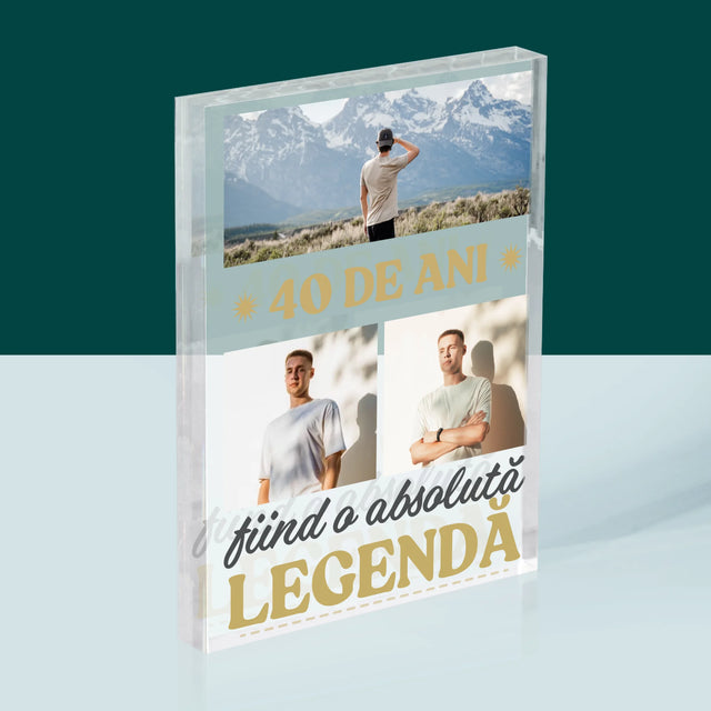 Colaj De Fotografii: 40 De Ani Fiind O Legendă - Bloc Acrilic